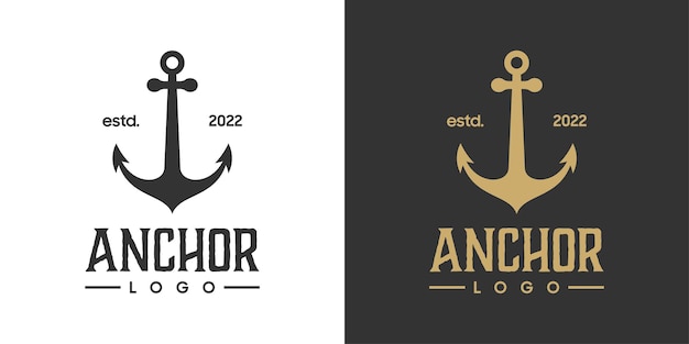 Inspiration für das nautische marine-logo-design von anker