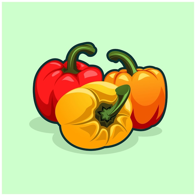 Vektor inspiration für paprika-logo und illustrationsdesign