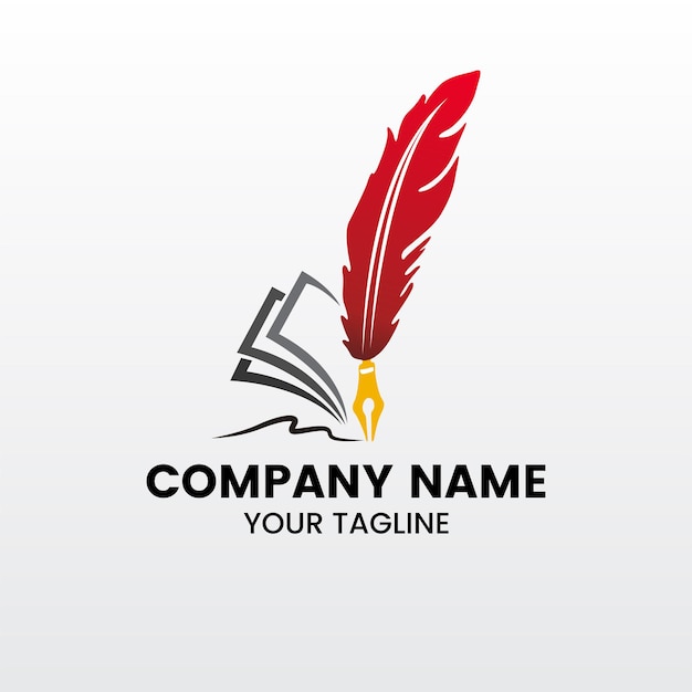 Inspirierende, moderne, minimalistische Stift- und Papier-Logo-Vorlage