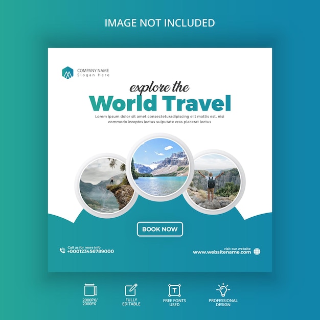 Instagram-Banner-Vorlage für Urlaubsferien