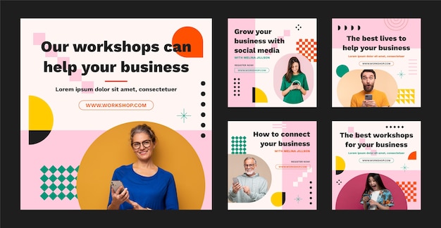 Instagram-beiträge für business-workshops