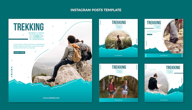 Instagram-Beitragsvorlage für Gradienten-Trekking