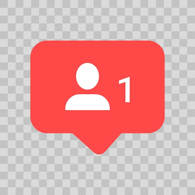 Instagram-Follow- oder Benachrichtigungs-Symbol mit durchsichtigem Hintergrund anfordern