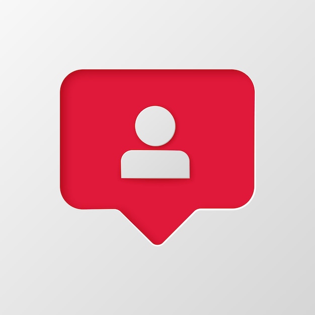 Instagram-Follower-Benachrichtigung im Papierschnitt-Stil