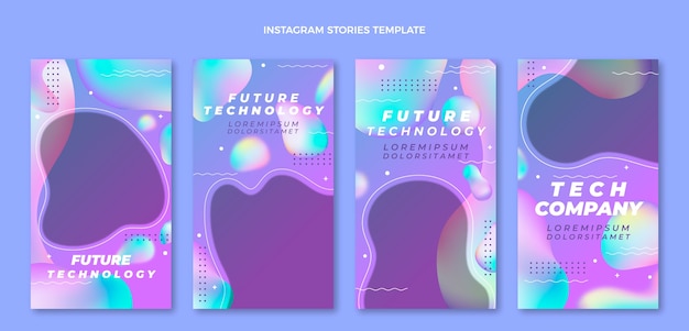 Instagram-geschichten mit abstrakter fluidtechnologie mit farbverlauf