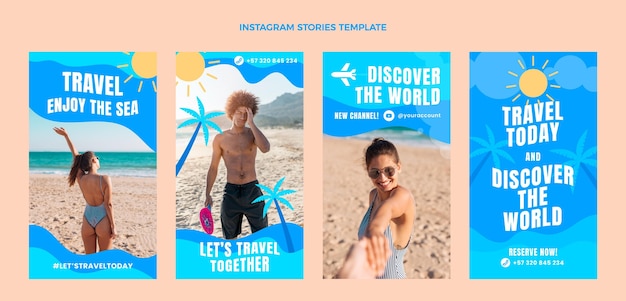 Instagram-Geschichten über flache Reisen