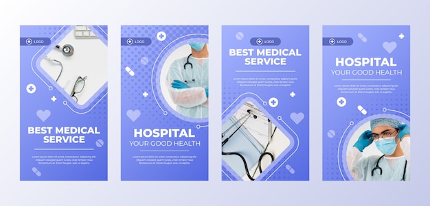 Instagram-geschichten zu gradienten-krankenhausdiensten
