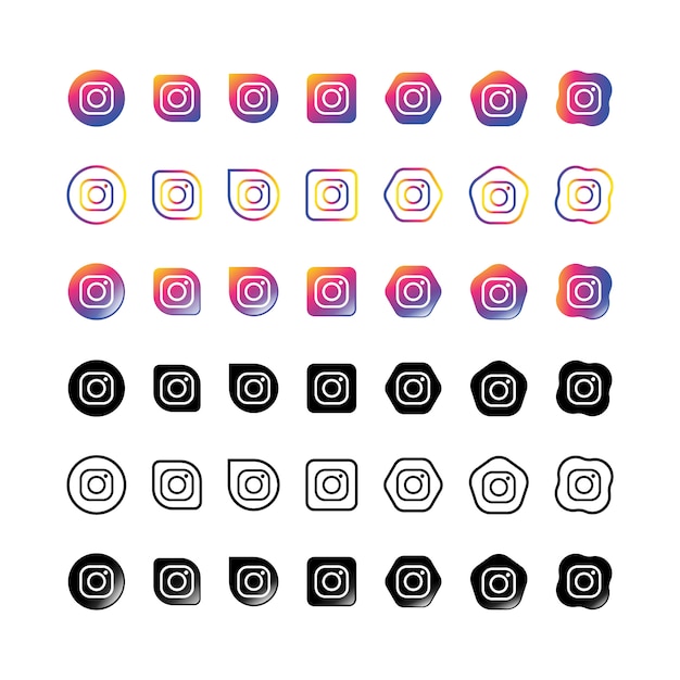 Vektor instagram icons gesetzt