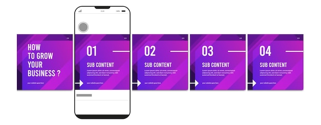 Vektor instagram-karussell-post für soziale medien vektor-karussell-post-vorlage