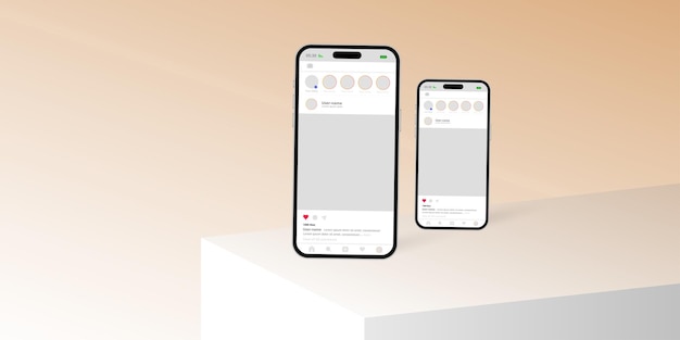 Instagram-Mockup-Social-Media-Template-Design mit zwei Smartphones