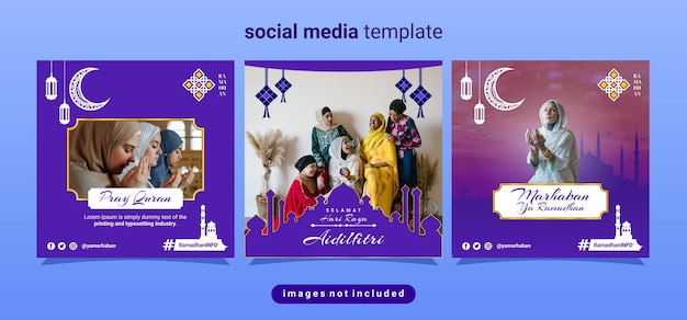 Vektor instagram-post-design-konzept für ramadan