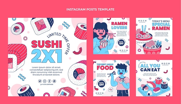 Instagram-Post für flaches Essen