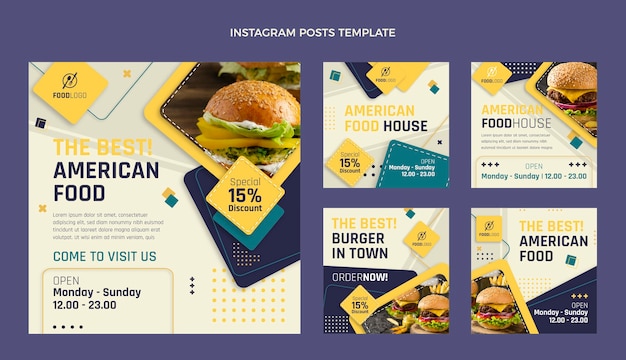 Instagram-Post für flaches Essen