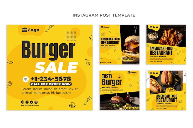 Instagram-Post für flaches Essen