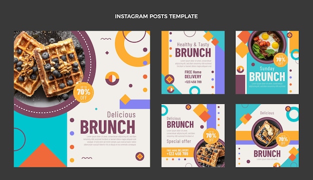 Instagram-Post für flaches Essen