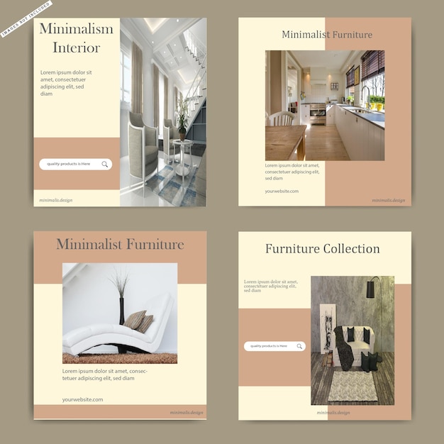 Instagram-Post für minimalistische Möbel