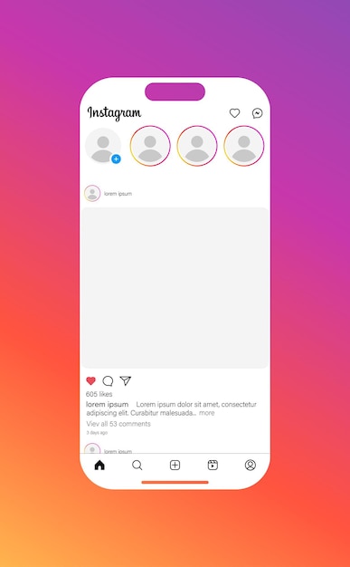 Instagram-Post-Mockup-Vektor für soziale Medien