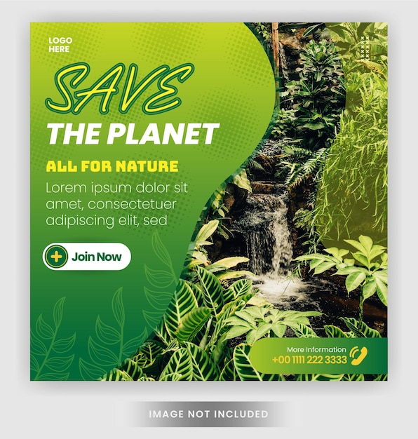 Instagram-post-natur-umwelt-banner oder flyer für social-media-vorlage