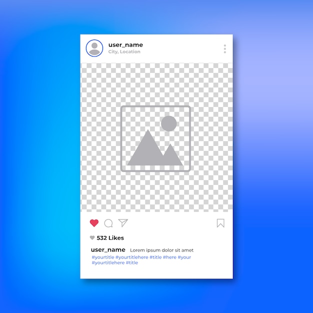 Vektor instagram post schnittstelle