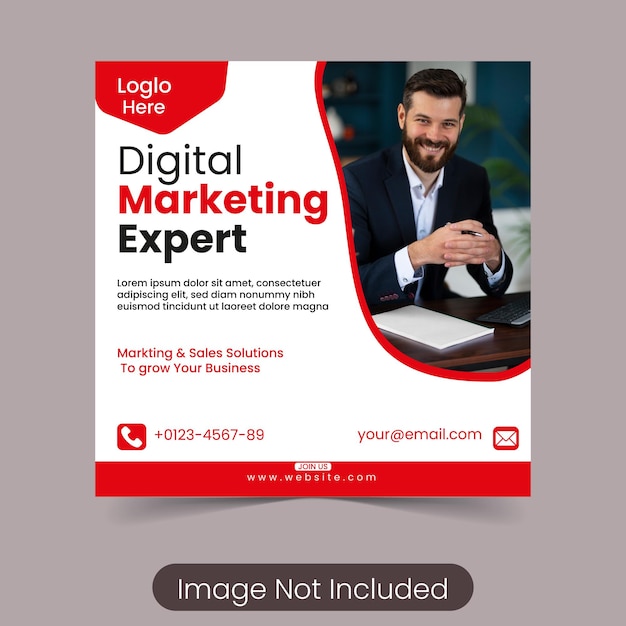 Instagram-Post-Template-Banner und digitale Marketing in den sozialen Medien