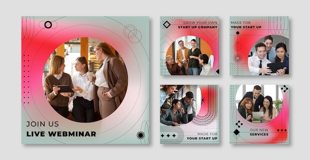 Instagram-Posts mit kornigem Gradient