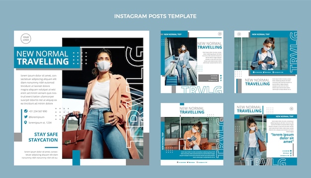 Instagram-Postsammlung für flache Reisen