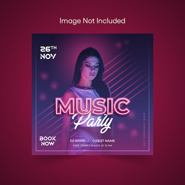 Instagram-Postvorlage für moderne Musikpartys