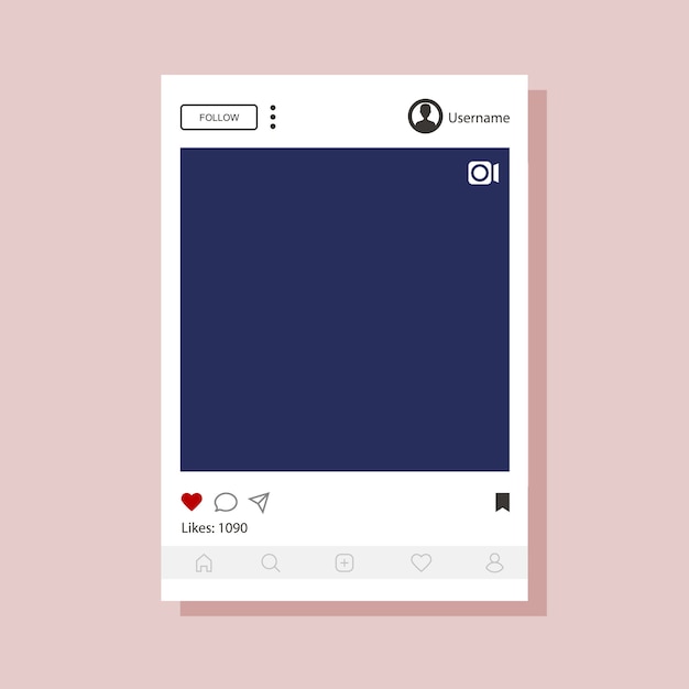 Instagram-schnittstellenvorlage für mobile app.