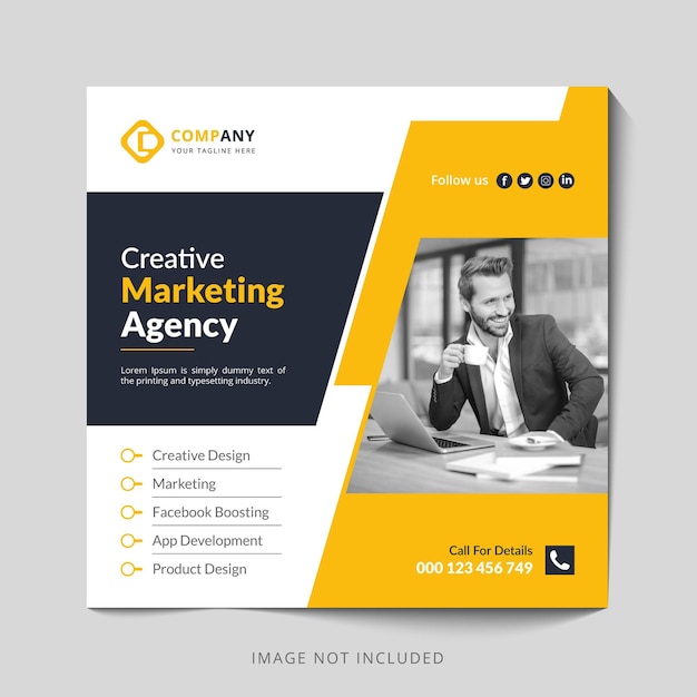 Instagram-Social-Media-Beitragsvorlage mit Webinar-Konzeptdesign für kreative Marketingagenturen
