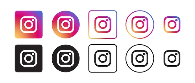 Instagram-vektor-logo-icon-set vektorillustration