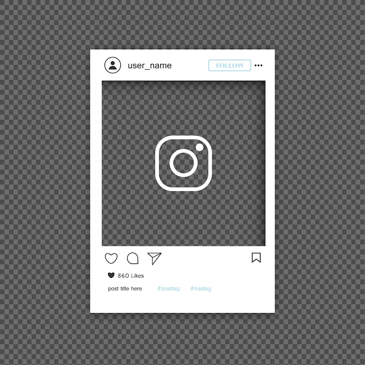 Vektor instagram-vorlage für leere rahmen