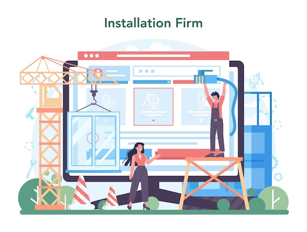 Installateur Online-Service oder Plattform-Worker in einheitlicher Installation
