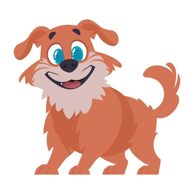 Intelligentbeat wird gespült, Hund, lächelnder Hund, Vektor-Illustration im Cartoon-Stil