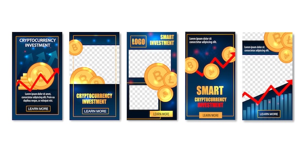 Vektor intelligente cryptocurrency-investmentvorlagen-banner.