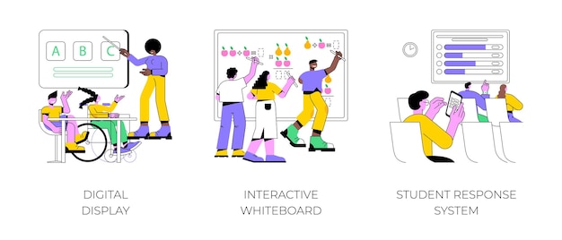 Intelligente Klassenzimmertechnologie isolierte Cartoon-Vektorillustrationen