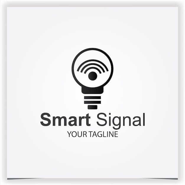 Intelligentes signalbirnen-logo-design, premium-elegante vorlage, vektoreps 10