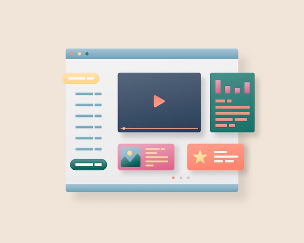 Interface-Design für Webseiten. Webdesign und Webentwicklungskonzept. Optimierung der Benutzeroberfläche.
