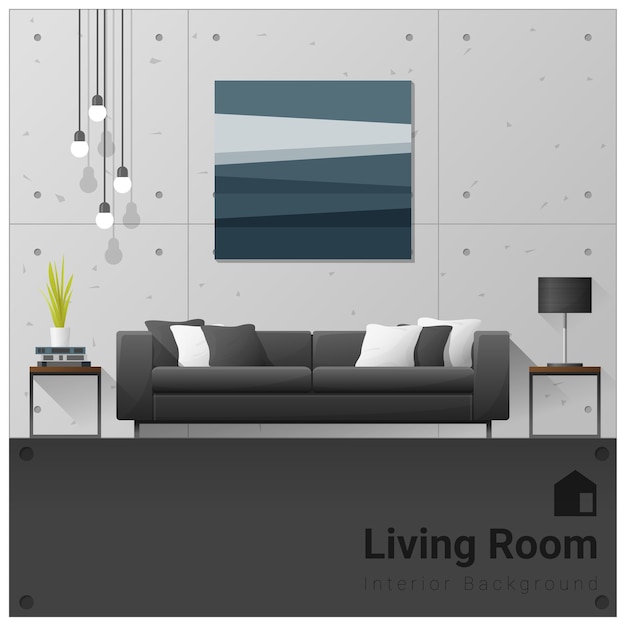 Vektor interior design moderne wohnzimmer banner
