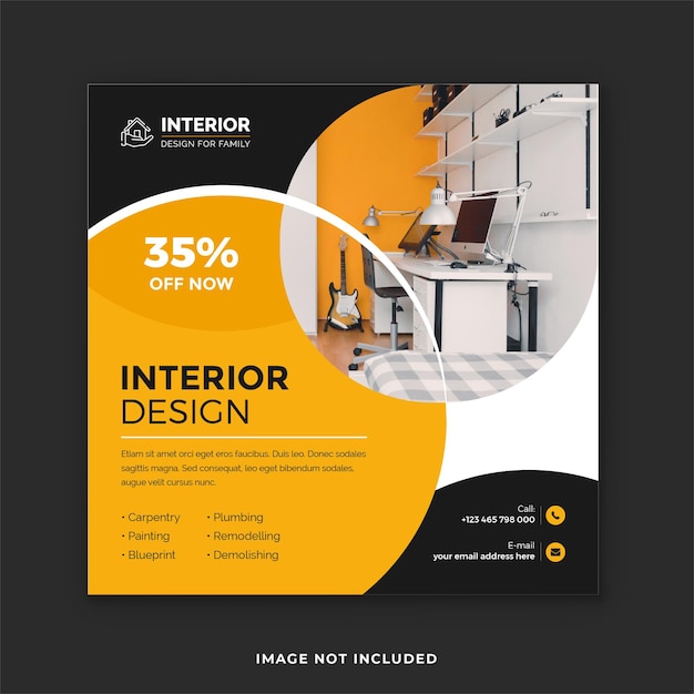 Interior design service social media post und immobilien instagram post design