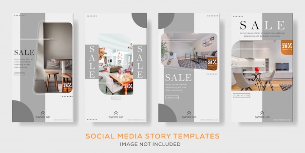 Interior Social Media Set Post Stories Banner Vorlage Premium