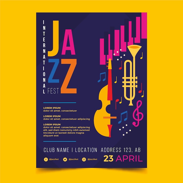 Vektor internationale jazz day flyer vorlage