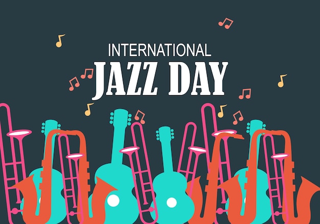 Internationale jazz-tagesvektorabbildung