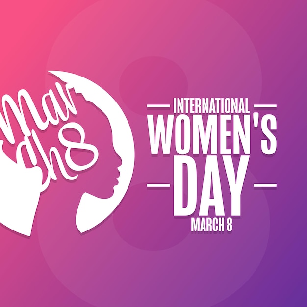 Internationaler Frauentag 8. März Feiertagskonzept Vorlage für Hintergrundbannerkartenplakat mit Textaufschrift Vektor-EPS10-Illustration