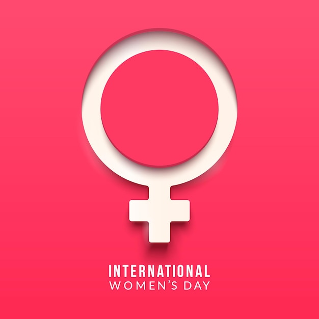Internationaler Frauentag . Frauenzeichen. Origami Designvorlage.