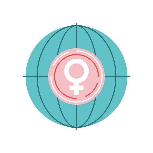 Internationaler frauentag-symbol weißer hintergrund