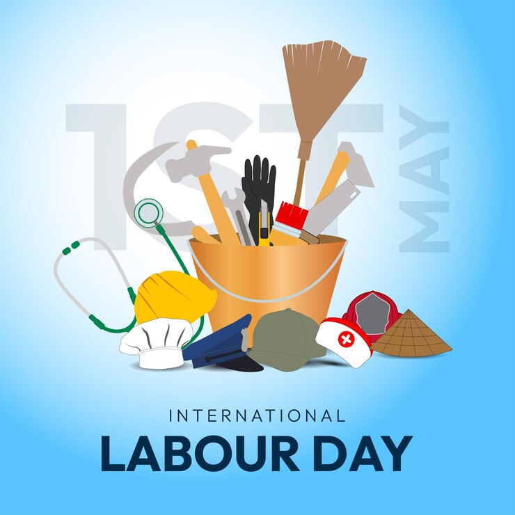 Internationaler glücklicher Tag der Arbeit 1. Mai Entwurfsvorlage
