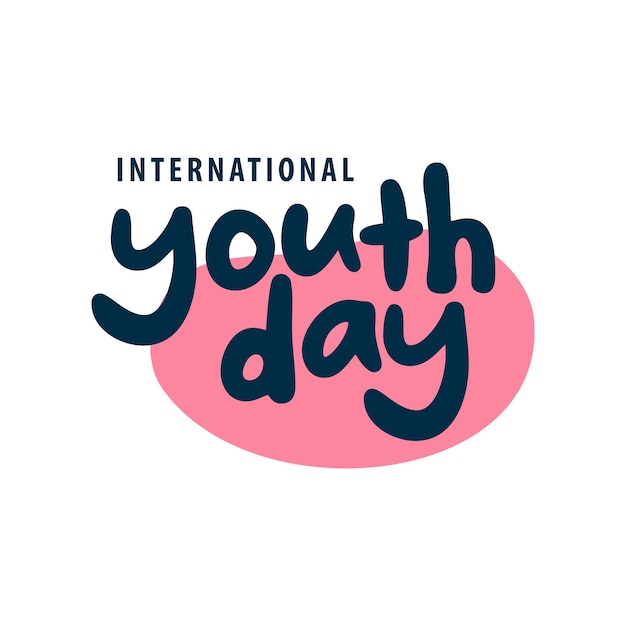 Internationaler Jugendtag Typografie Funky Buntes Jugendlogo Illustration zum Jugendtag