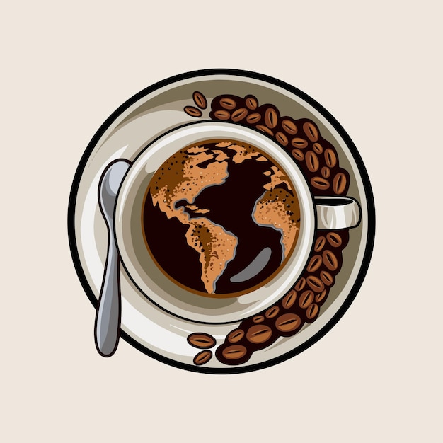 Vektor internationaler kaffeetag