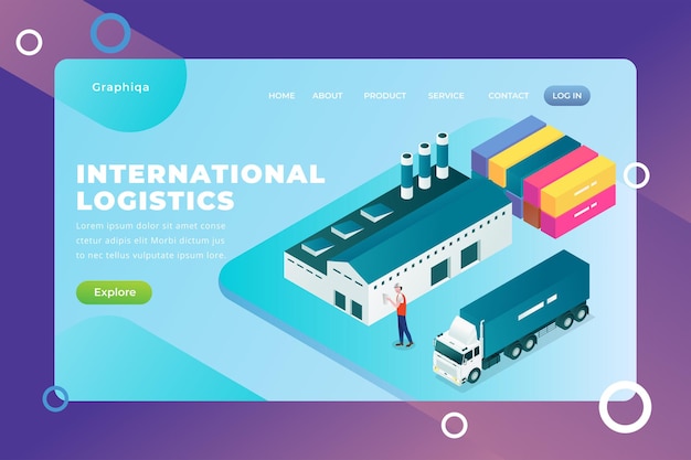 Internationaler Logistikservice - Vektor-Landingpage