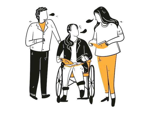Vektor internationaler tag der menschen mit behinderungen handdrawring doodle